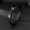 Picture of  Retro Black Stainless Steel Braided Leather Bracelet