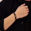 Picture of  Retro Black Stainless Steel Braided Leather Bracelet