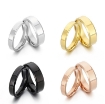 Picture of Simple Stainless Steel Double-Beveled Glossy Mirror Couple Ring
