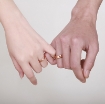 Picture of Simple Stainless Steel Double-Beveled Glossy Mirror Couple Ring