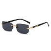 Picture of Rectangle Style Metal-Trimmed Frameless Sunglasses for Men and Women Fashion