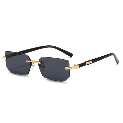 Picture of Rectangle Style Metal-Trimmed Frameless Sunglasses for Men and Women Fashion