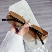 Picture of Rectangle Style Metal-Trimmed Frameless Sunglasses for Men and Women Fashion