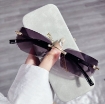 Picture of Rectangle Style Metal-Trimmed Frameless Sunglasses for Men and Women Fashion