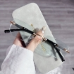 Picture of Rectangle Style Metal-Trimmed Frameless Sunglasses for Men and Women Fashion
