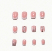 Picture of Short Square  French Tip Wearable Nails