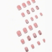 Picture of Short Square  French Tip Wearable Nails
